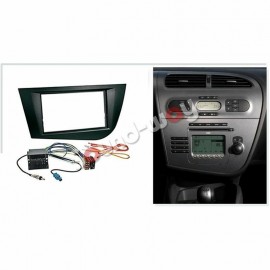 Kit mascherina autoradio stereo 2 DIN Seat Leon 2005 2 DIN + cavo ISO + fakra