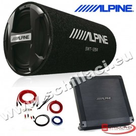 Kit subwoofer tubo 30 cm 1000 watts + Amplificatore Alpine + cavi BBX-F600 + SWT