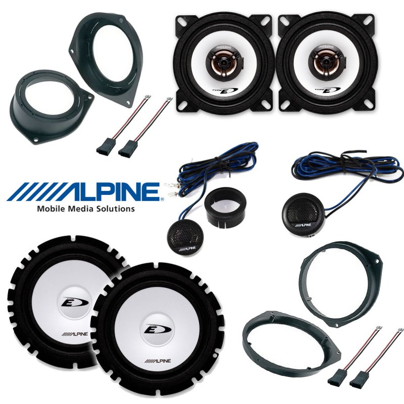 3 Alpine con adattatori kit 4 casse anteriori p Kit 6 casse per FIAT PUNTO 2 