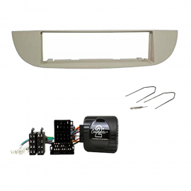 Kit mascherina 1 DIN fiat 500 beige + chiavi + comandi al volante