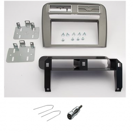 Kit mascherina per autoradio 2 DIN FIAT Grande Punto grigio