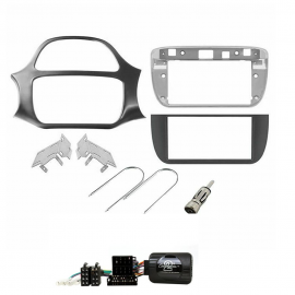 Kit autoradio 2 DIN FIAT PUNTO EVO nero lucido + comandi al volante