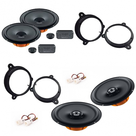 Hertz DV 160: Coppia Woofer 160 Mm 80W RMS + Supporti E Cavi Per Fiat Punto Evo E Grande Punto