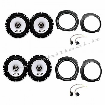 Kit 4 Casse Alpine Per Fiat Idea | 2 Woofers + 2 Tweeters | Adattatori E Supporti Inclusi | Predisposizione Anteriore/Posteriore