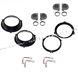 KIT NUOVA FIAT PANDA dal 2002 SUPPORTI 4 CASSE/WOOFERS 16,5 + 4GRIGLIE TWEETERS