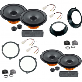 KIT 8 CASSE ALTOPARLANTI PER FIAT PANDA ANTERIORE + POSTERIORE HERTZ DSK 165.3