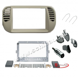 Kit mascherina autoradio 2 DIN Fiat 500 cinquecento bianco avorio con...