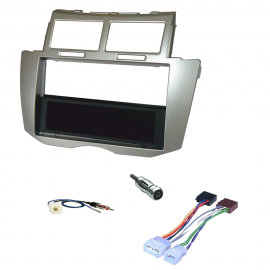 Kit mascherina autoradio 1 DIN TOYOTA YARIS DAL 2009 con connettore e adattatore