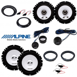 Kit 6 altoparlanti ALPINE  per VW Golf V con adattatori e supporti