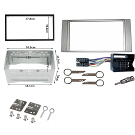 KIT MASCHERINA ADATTATORE AUTORADIO 2 DIN FORD FOCUS / C-MAX SILVER