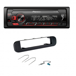 Kit Autoradio Pioneer MVH-S320BT + mascherina 1 din Fiat panda nero opaco