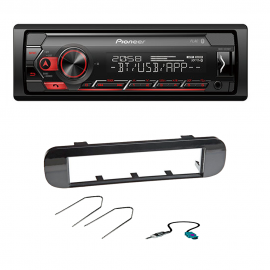 Kit Autoradio PIONEER MVH-S320BT Mascherina Fiat Panda Nero Lucido 1 din