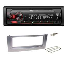 Kit Autoradio Pioneer MVH-S320BT + mascherina Fiat Grande Punto grigio antracit