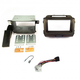 Kit mascherina 2 DIN KIA Sportage grigio scuro + connettore ISO + Staffa