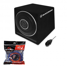 Subwoofer M-SW200A amplificato 20CM in cassa reflex 200W RMS + Kit cavi