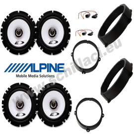 Kit 4 casse per Alfa Romeo 147 Alpine con adattatori e supporti