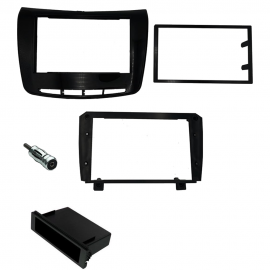 Kit mascherina adattatore autoradio 1 DIN / 2 DIN per Lancia Delta nero NO NAVI