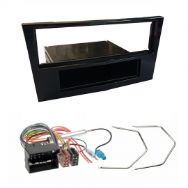Kit mascherina autoradio 1 DIN per OPEL Corsa Zafira Astr nero lucido
